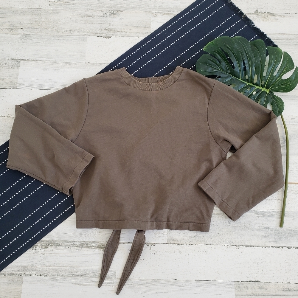 Varley Weymouth Tie Back Sweatshirt Olive Green Size Small